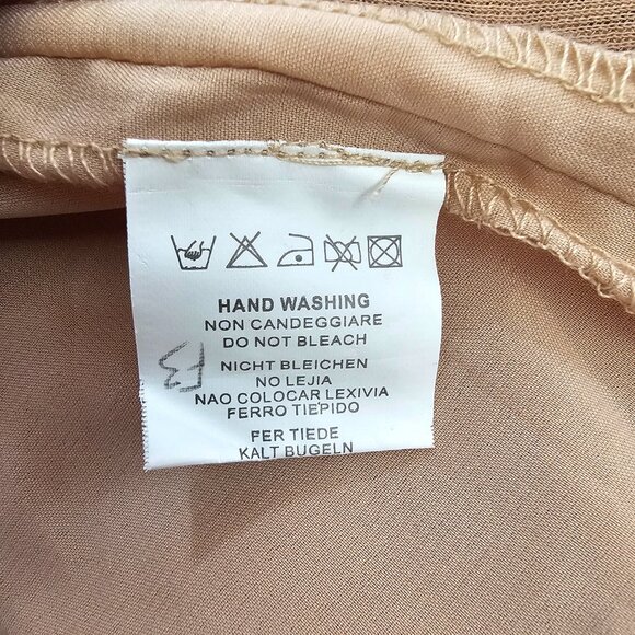 Cap Sleeve Short Fit & Flare Sleeve Mini Dress with Bow S-M, Gold Beige - Picture 10 of 11